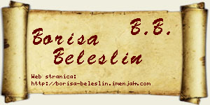 Boriša Beleslin vizit kartica